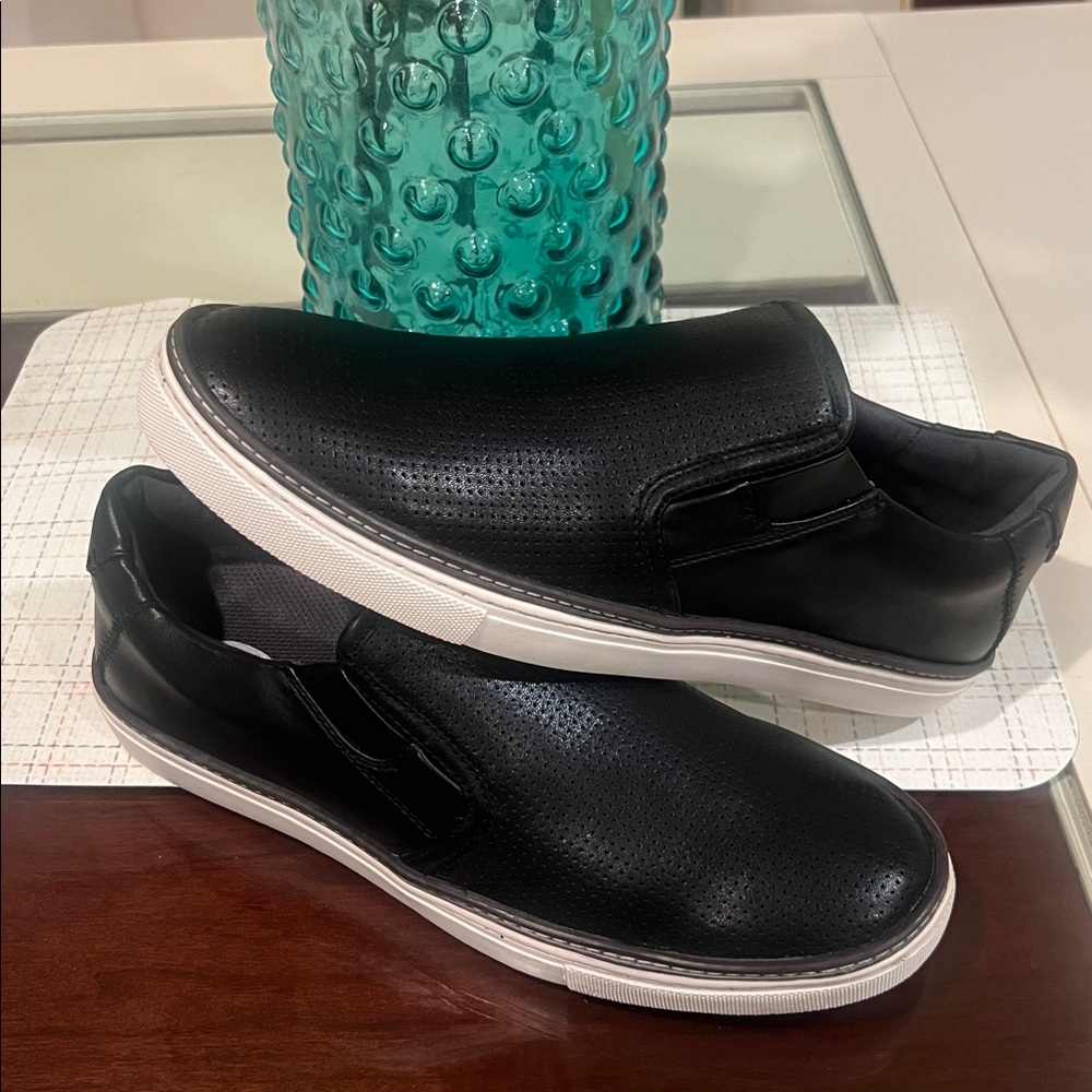 Men Dr. Scholl's American Life Style Leather Sneakers Shoe Slip on black New